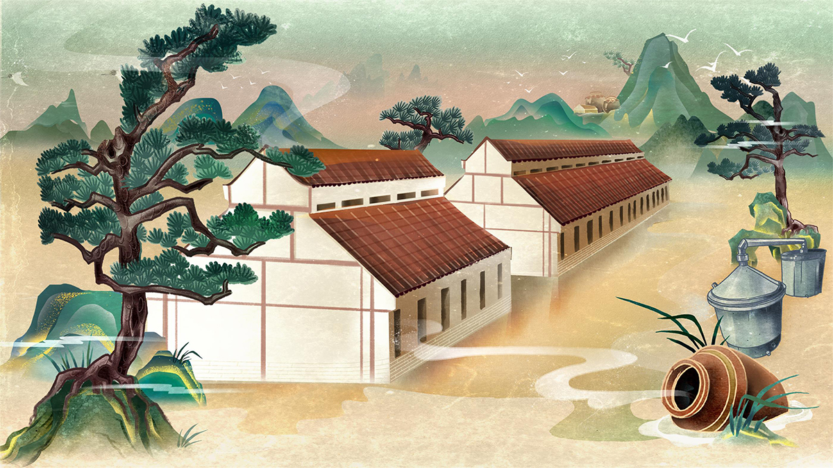 茅台村隶属贵州仁怀县 滨河 土人善酿